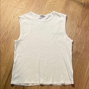 Buck Mason Women’s Heirloom Rib Muscle Tank cream size XL